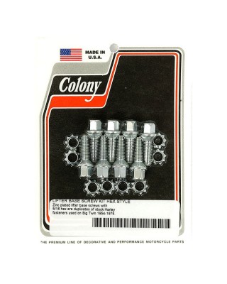 colony - Kit de montage d'embase de poussoirs - Harley-Davidson Big Twin de 1953 à 1976 - Zinc - COLONY