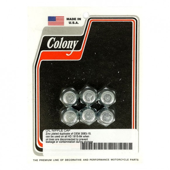 colony - Kit de bouchons de raccord de durite d'huile - Harley-Davidson de 1915 à 1964 - Zinc - COLONY