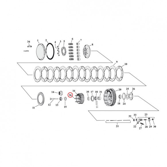 mcs - Goujons de noix d'embrayage - 2.835" de long - Harley-Davidson Sportster K & XL de 1954 à 1963 - MCS