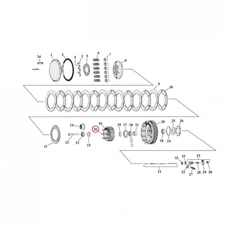 mcs - Goujons de noix d'embrayage - 2.835" de long - Harley-Davidson Sportster K & XL de 1954 à 1963 - MCS