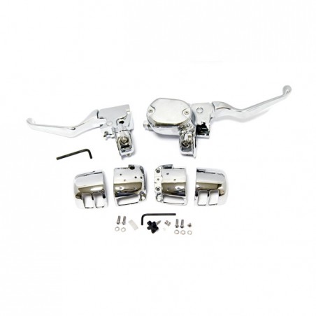 mcs - Kit de commandes de guidon - Harley-Davidson Sportster XL de 2007 à 2013 - Double disque - Chrome - MCS
