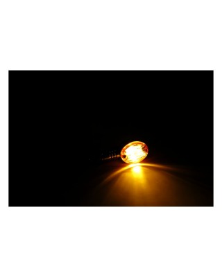 mcs - Clignotants Micro Flash - Tige de 20mm - Homologué ECE - Chrome & Lentille ambre - MCS
