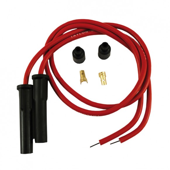 taylor - Fils de bougies Pro Comp - 8 mm - Raccords de 180° - 36" de long - Universel - Rouge - TAYLOR