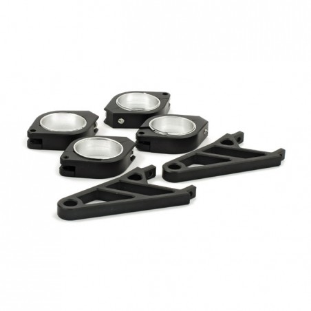 mcs - Supports de montage de phare réglables Fingers - Pour tubes de fourche 42-43 mm - Noir - MCS