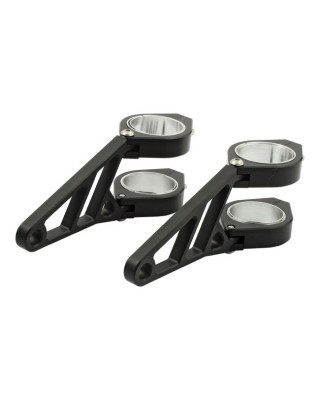 mcs - Supports de montage de phare réglables Fingers - Pour tubes de fourche 42-43 mm - Noir - MCS