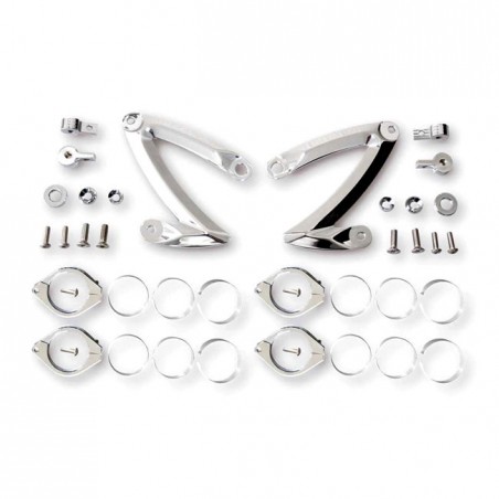 mcs - Support de montage de phare Z-Style - Pour tubes de fourches de 50 à 54 mm - Chrome - MCS