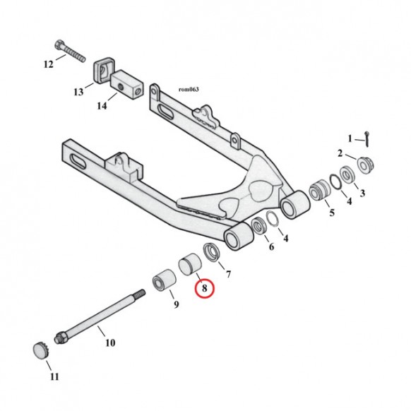 mcs - Bague de roulement de bras oscillant - Harley-Davidson Dyna de 1991 à 2017 - MCS