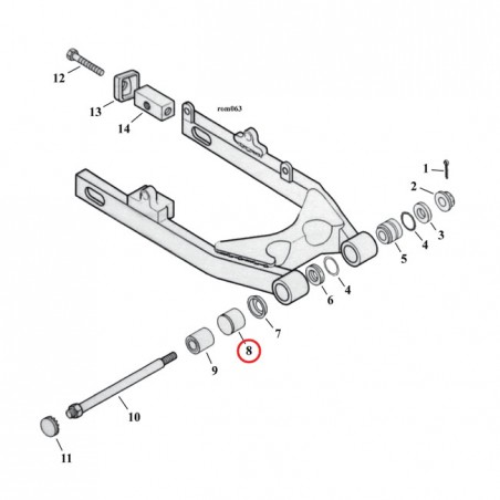 mcs - Bague de roulement de bras oscillant - Harley-Davidson Dyna de 1991 à 2017 - MCS