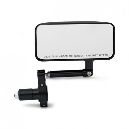 mcs - Rétroviseur amovible d'embout de guidon Rectangular - 115 x 55 mm - Noir - MCS