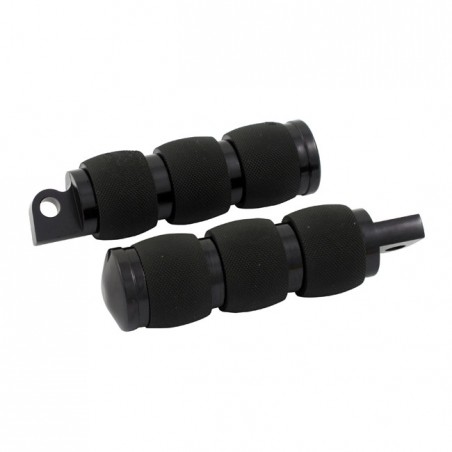 Avon Folding foot pegs Air Cushion, black anodized Traditional H-D male mount