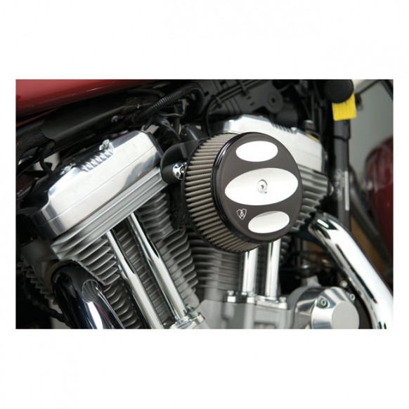 arlen ness - Filtre à air Stage I Big Sucker Scalloped - Harley-Davidson Big Twin de 1993 à 1999 avec carburateur CV - Noir -