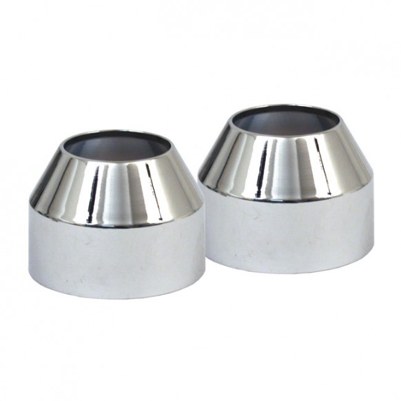 mcs - Cache-poussières de tubes de fourche - 49mm - Harley-Davidson Dyna de 2006 à 2017 - Chrome - MCS