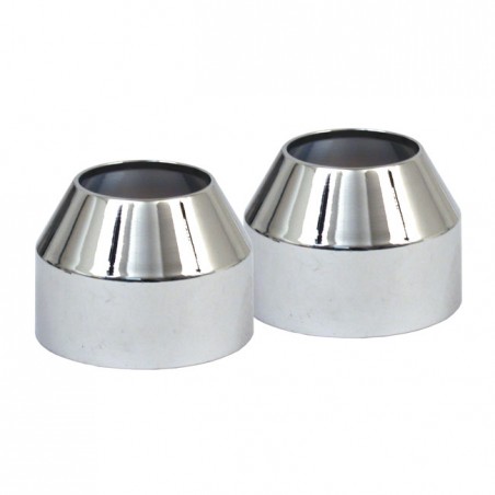 mcs - Cache-poussières de tubes de fourche - 49mm - Harley-Davidson Dyna de 2006 à 2017 - Chrome - MCS