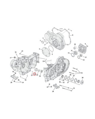 mcs - Bague de roulement de carter moteur - Harley-Davidson Sportster à partir de 1987 & Buell XB de 1994 à 2002 - MCS