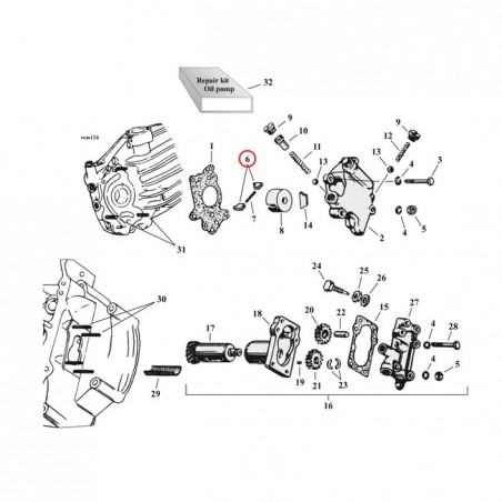samwel - Vannes de pompe à huile - OEM 26284-37 - Harley-Davidson 45" SV de 1937 à 1973 - SAMWEL