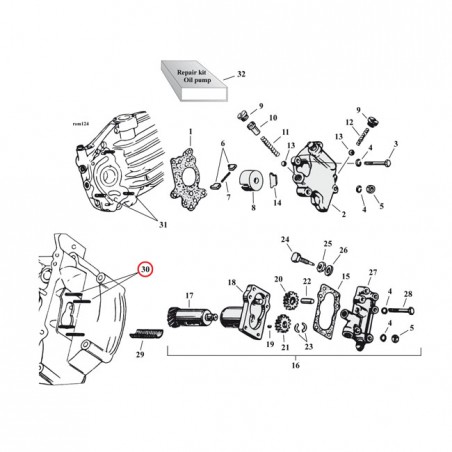 samwel - Goujons filetés de pompe à huile - OEM 24819-36 - Harley-Davidson 45" SV de 1937 à 1973 - SAMWEL