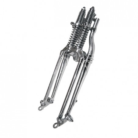 samwel - Fourche Springer - 19" de long - Taille OEM - Harley-Davidson UL, EL & FL de 1946 à 1948 - Noir & Chrome - SAMWEL