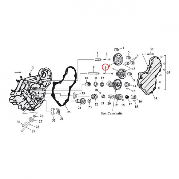 mcs - Vis d'axe de pignon de ise au point - Harley-Davidson Big Twin de 1959 à 1969 - MCS