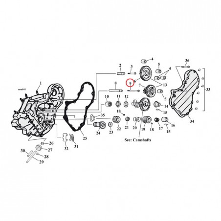 mcs - Vis d'axe de pignon de ise au point - Harley-Davidson Big Twin de 1959 à 1969 - MCS