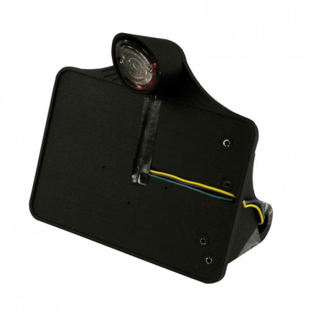 cpv - Support de plaque d'immatriculation avec feu à LED Sharknose - 143 x 210 mm (EU) - Harley-Davidson Softail de 1984 à 20