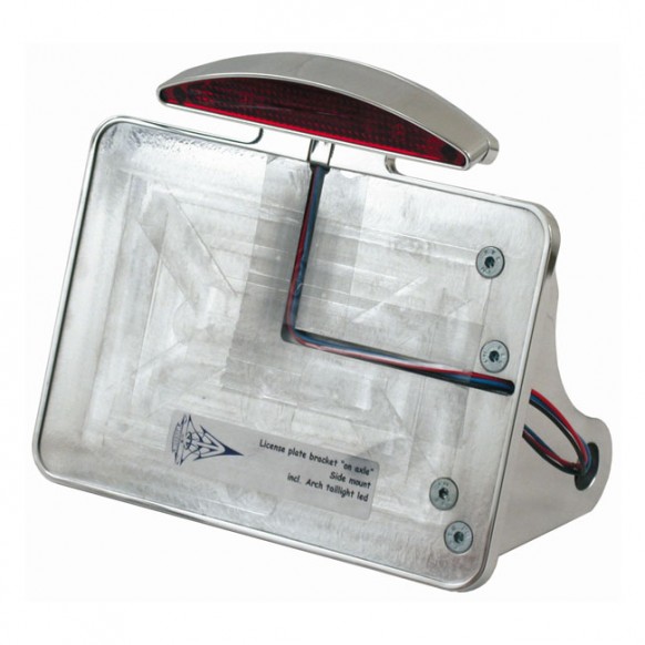 cpv - Support de plaque d'immatriculation avec feu à LED Arch - 180 x 200 mm (Allemagne) - Harley-Davidson Softail de 2008 à 