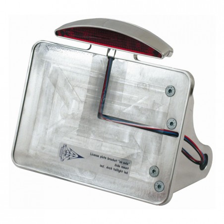 cpv - Support de plaque d'immatriculation avec feu à LED Arch - 180 x 200 mm (Allemagne) - Harley-Davidson Softail de 2008 à 
