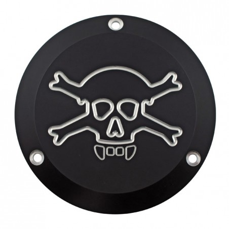 cpv - Cache embrayage Skull - Harley-Davidson Big Twin de 1970 à 1998 - Noir - CPV
