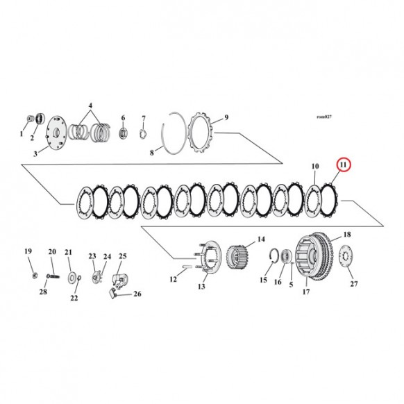 ALTO CLUTCH PLATE SET, RED EAGLE 71-L84 XL(NU)
