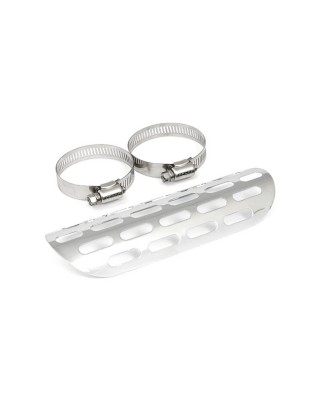 mcs - Pare-chaleur d'échappement Slotted - 9" de long - Pour échappement de 1.75" de diamètre - Chrome - MCS