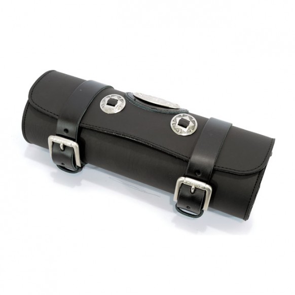 long ride - Trousse à outils Plain - 2,8L - 30,5 x 13 cm - Cuir véritable - Noir - LONGRIDE