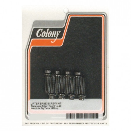 colony - Kit de montage d'embase de poussoirs - Harley-Davidson Big Twin de 1976 à 1999 - Parkerisé - COLONY
