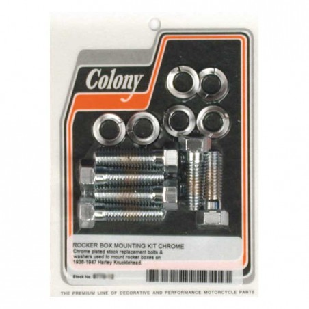 colony - Kit de visserie de cache-culbuteurs - Harley-Davidson avec moteur Knucklehead de 1936 à 1947 - Chrome - COLONY