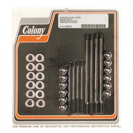 colony - Kit de montage de carter moteur - Harley-Davidson avec moteur Evo de 1996 à 1999 - Chrome - COLONY