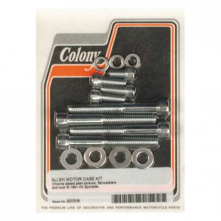 colony - Kit de montage de carter moteur - Harley-Davidson Sportster XL de 1991 à 2003 - Chrome - COLONY