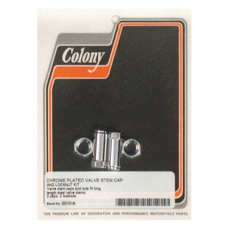 colony - Bouchons de valve de roue - Long - Laiton plaqué chrome - COLONY