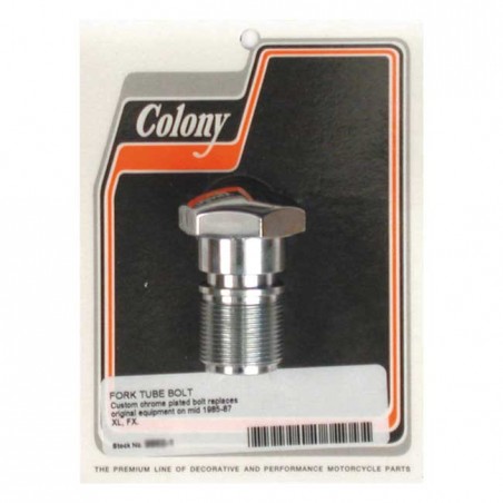 colony - Bouchon de tube de fourche - 35 mm - Harley-Davidson Sportster XL de 1986 à 1987 & FXR de 1987 - Chrome - COLONY
