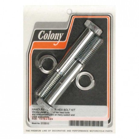 colony - Kit de vis de risers - 1/2"-13 x 3.75" - Chrome Hex - COLONY