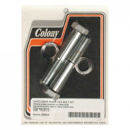 colony - Kit de vis de risers - 1/2"-20 x 3" - Chrome Hex - COLONY