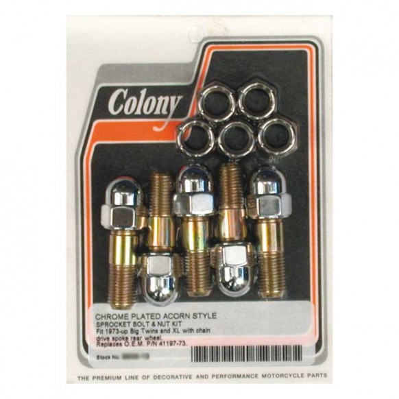 colony - Kit de visserie de couronne - Acorn - Harley-Davidson Big Twin de 1973 à 1984 & Sportster XL de 1979 à 1990 - COLONY
