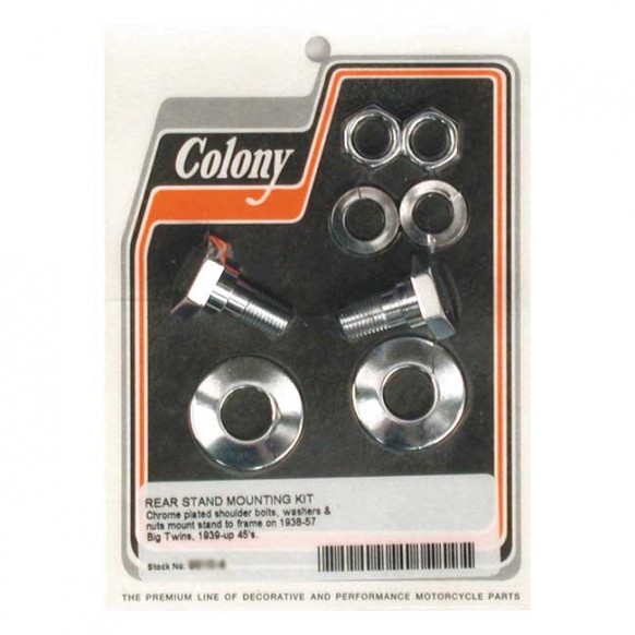 colony - Kit de montage de béquille arrière - Harley-Davidson Big Twin OVH de 1938 à 1957 & 45" SV de 1939 à 1952 - Chrome 