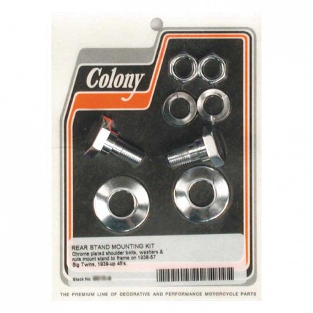 colony - Kit de montage de béquille arrière - Harley-Davidson Big Twin OVH de 1938 à 1957 & 45" SV de 1939 à 1952 - Chrome 