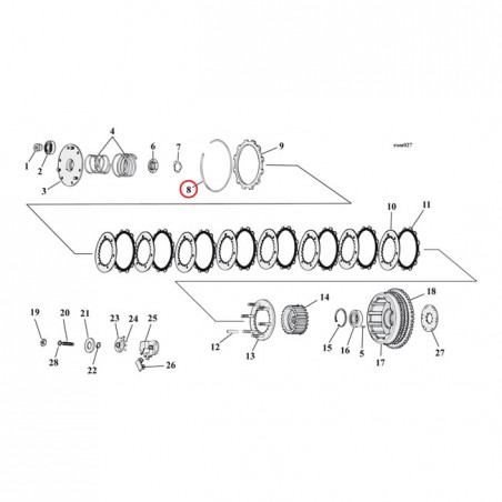 mcs - Circlips de roulement d'embrayage - Harley-Davidson Sportster XL de 1971 à 1984 - MCS