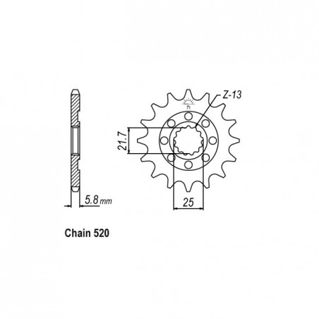 JT Front Sprocket 1565.13