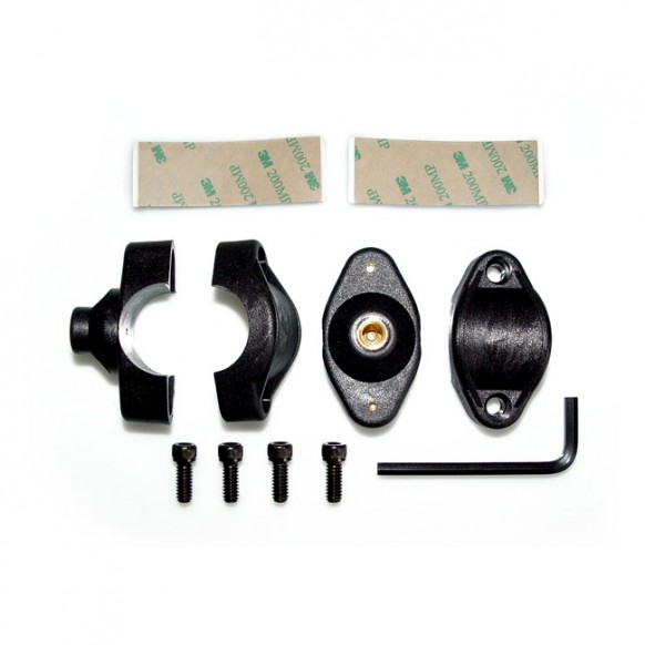 national cycle - Support de montage QuickSet de pare-brise Plexifaring & Plexistar - Pour guidon de 1.25" de diamètre - Noir -