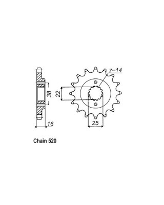 JT Front Sprocket 736.14