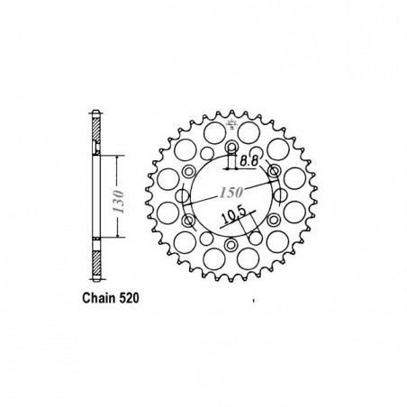 JT Rear Sprocket 245/305.43