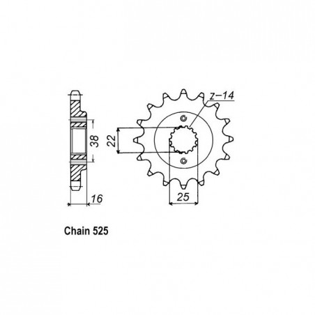 JT Front Sprocket 740.14
