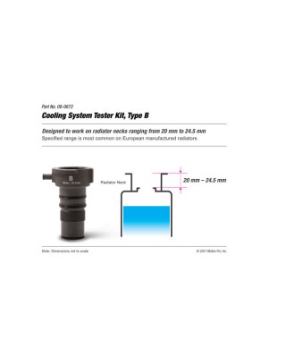Motion Pro, type B adapter for cooling system tester Type B (For radiator neck range  20 mm - 24.5 mm)