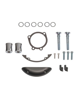 Arlen Ness, hardware kit for Inverted air cleaner. Chrome CV carb: 93-06 B.T. Delphi inj.: 04-17 Dyna (excl. 2017 FXDLS 01-15 S