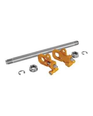 Performance Machine, axle adjuster kit. Gold anodized 09-21 Touring